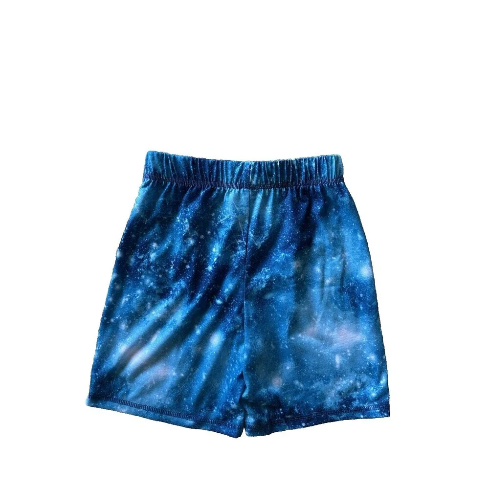 NWT Cuddl Duds Boys 6/7 Sleep Jam Shorts Blue Galaxy Print NEW